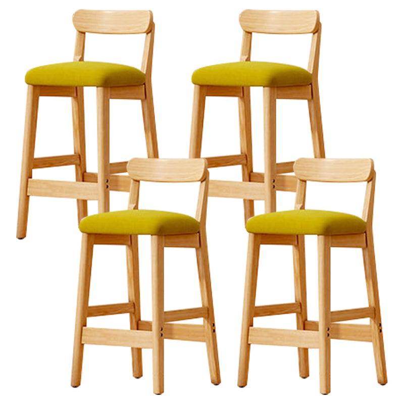 Solid Wood Bar Stool Backrest Upholstered Bar Stools for Dining Room Green 4 Piece Set Bar Stool(28"H) Clearhalo 'Bar Furniture' 'Bar Stools' 'bar_stools' 'furn' 'furn_bar_stools' 'Furniture' 'Kitchen & Dining Furniture' 7376245