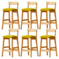 Solid Wood Bar Stool Backrest Upholstered Bar Stools for Dining Room Green 6 Piece Set Bar Stool(28"H) Clearhalo 'Bar Furniture' 'Bar Stools' 'bar_stools' 'furn' 'furn_bar_stools' 'Furniture' 'Kitchen & Dining Furniture' 7376246