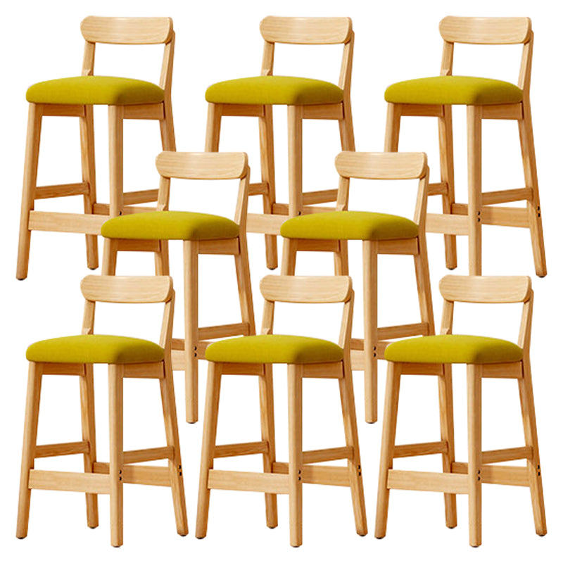 Solid Wood Bar Stool Backrest Upholstered Bar Stools for Dining Room Green 8 Piece Set Bar Stool(28"H) Clearhalo 'Bar Furniture' 'Bar Stools' 'bar_stools' 'furn' 'furn_bar_stools' 'Furniture' 'Kitchen & Dining Furniture' 7376247