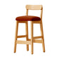 Solid Wood Bar Stool Backrest Upholstered Bar Stools for Dining Room Brown 1 Piece Bar Stool(28"H) Clearhalo 'Bar Furniture' 'Bar Stools' 'bar_stools' 'furn' 'furn_bar_stools' 'Furniture' 'Kitchen & Dining Furniture' 7376248