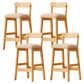 Solid Wood Bar Stool Backrest Upholstered Bar Stools for Dining Room Khaki 4 Piece Set Bar Stool(28"H) Clearhalo 'Bar Furniture' 'Bar Stools' 'bar_stools' 'furn' 'furn_bar_stools' 'Furniture' 'Kitchen & Dining Furniture' 7376255