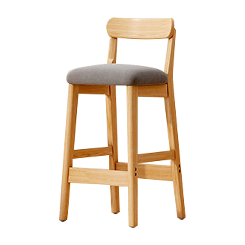 Solid Wood Bar Stool Backrest Upholstered Bar Stools for Dining Room Gray 1 Piece Bar Stool(31"H) Clearhalo 'Bar Furniture' 'Bar Stools' 'bar_stools' 'furn' 'furn_bar_stools' 'Furniture' 'Kitchen & Dining Furniture' 7376258