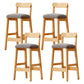 Solid Wood Bar Stool Backrest Upholstered Bar Stools for Dining Room Gray 4 Piece Set Bar Stool(31"H) Clearhalo 'Bar Furniture' 'Bar Stools' 'bar_stools' 'furn' 'furn_bar_stools' 'Furniture' 'Kitchen & Dining Furniture' 7376260