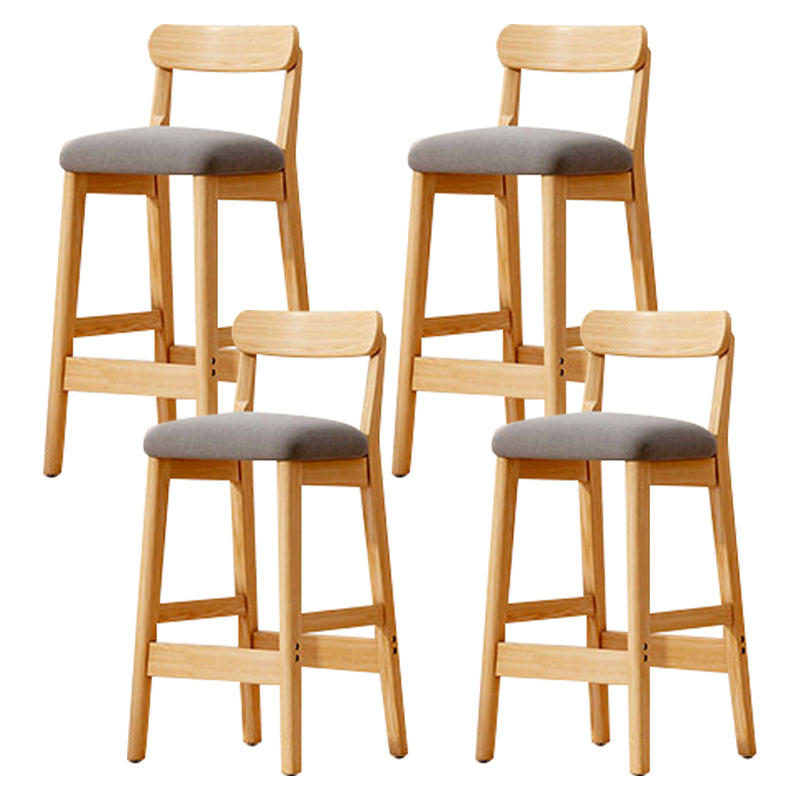 Solid Wood Bar Stool Backrest Upholstered Bar Stools for Dining Room Gray 4 Piece Set Bar Stool(31"H) Clearhalo 'Bar Furniture' 'Bar Stools' 'bar_stools' 'furn' 'furn_bar_stools' 'Furniture' 'Kitchen & Dining Furniture' 7376260