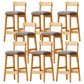 Solid Wood Bar Stool Backrest Upholstered Bar Stools for Dining Room Gray 8 Piece Set Bar Stool(31"H) Clearhalo 'Bar Furniture' 'Bar Stools' 'bar_stools' 'furn' 'furn_bar_stools' 'Furniture' 'Kitchen & Dining Furniture' 7376262