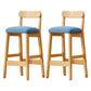 Solid Wood Bar Stool Backrest Upholstered Bar Stools for Dining Room Blue 2 Piece Set Bar Stool(31"H) Clearhalo 'Bar Furniture' 'Bar Stools' 'bar_stools' 'furn' 'furn_bar_stools' 'Furniture' 'Kitchen & Dining Furniture' 7376264