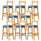Solid Wood Bar Stool Backrest Upholstered Bar Stools for Dining Room Blue 8 Piece Set Bar Stool(31"H) Clearhalo 'Bar Furniture' 'Bar Stools' 'bar_stools' 'furn' 'furn_bar_stools' 'Furniture' 'Kitchen & Dining Furniture' 7376267