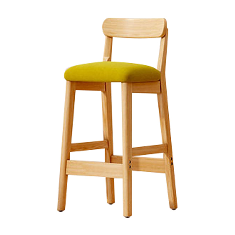 Solid Wood Bar Stool Backrest Upholstered Bar Stools for Dining Room Green 1 Piece Bar Stool(31"H) Clearhalo 'Bar Furniture' 'Bar Stools' 'bar_stools' 'furn' 'furn_bar_stools' 'Furniture' 'Kitchen & Dining Furniture' 7376268