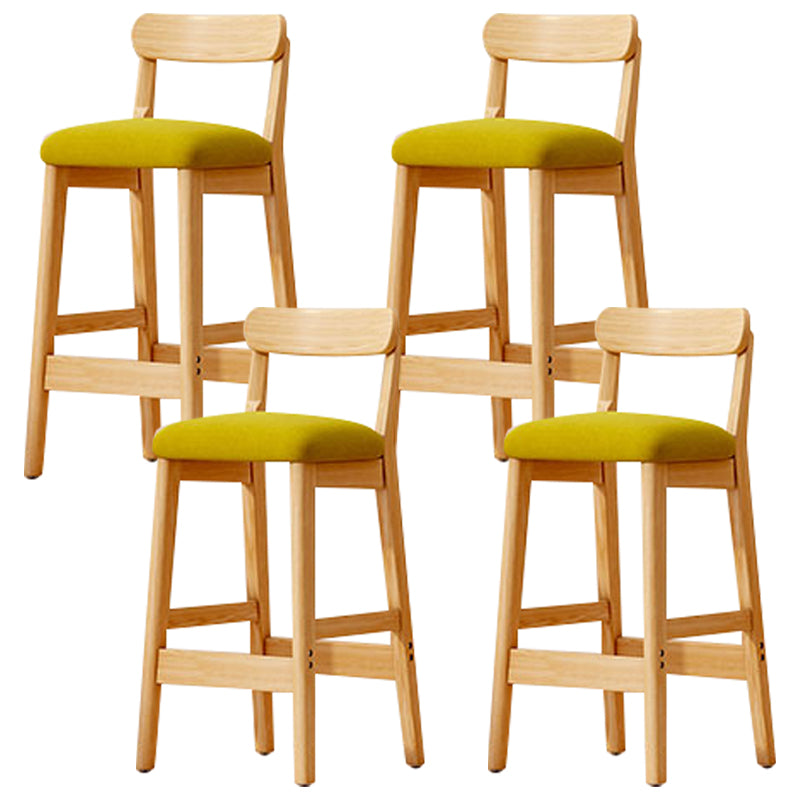 Solid Wood Bar Stool Backrest Upholstered Bar Stools for Dining Room Green 4 Piece Set Bar Stool(31"H) Clearhalo 'Bar Furniture' 'Bar Stools' 'bar_stools' 'furn' 'furn_bar_stools' 'Furniture' 'Kitchen & Dining Furniture' 7376270