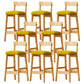 Solid Wood Bar Stool Backrest Upholstered Bar Stools for Dining Room Green 8 Piece Set Bar Stool(31"H) Clearhalo 'Bar Furniture' 'Bar Stools' 'bar_stools' 'furn' 'furn_bar_stools' 'Furniture' 'Kitchen & Dining Furniture' 7376272