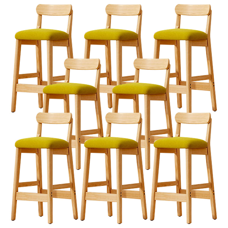 Solid Wood Bar Stool Backrest Upholstered Bar Stools for Dining Room Green 8 Piece Set Bar Stool(31"H) Clearhalo 'Bar Furniture' 'Bar Stools' 'bar_stools' 'furn' 'furn_bar_stools' 'Furniture' 'Kitchen & Dining Furniture' 7376272