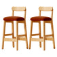 Solid Wood Bar Stool Backrest Upholstered Bar Stools for Dining Room Brown 2 Piece Set Bar Stool(31"H) Clearhalo 'Bar Furniture' 'Bar Stools' 'bar_stools' 'furn' 'furn_bar_stools' 'Furniture' 'Kitchen & Dining Furniture' 7376274