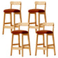 Solid Wood Bar Stool Backrest Upholstered Bar Stools for Dining Room Brown 4 Piece Set Bar Stool(31"H) Clearhalo 'Bar Furniture' 'Bar Stools' 'bar_stools' 'furn' 'furn_bar_stools' 'Furniture' 'Kitchen & Dining Furniture' 7376275