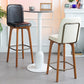 Modern Style Bar Stool Leather Backrest Bar Stools with Wooden Base Clearhalo 'Bar Furniture' 'Bar Stools' 'bar_stools' 'furn' 'furn_bar_stools' 'Furniture' 'Kitchen & Dining Furniture' 7376291