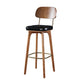 Modern Style Bar Stool Leather Backrest Bar Stools with Wooden Base Clearhalo 'Bar Furniture' 'Bar Stools' 'bar_stools' 'furn' 'furn_bar_stools' 'Furniture' 'Kitchen & Dining Furniture' 7376293