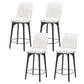 Modern Style Bar Stool Leather Backrest Bar Stools with Wooden Base White 4 Piece Set Clearhalo 'Bar Furniture' 'Bar Stools' 'bar_stools' 'furn' 'furn_bar_stools' 'Furniture' 'Kitchen & Dining Furniture' 7376296