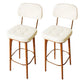 Modern Style Bar Stool Leather Backrest Bar Stools with Wooden Base Gloss White 2 Piece Set Clearhalo 'Bar Furniture' 'Bar Stools' 'bar_stools' 'furn' 'furn_bar_stools' 'Furniture' 'Kitchen & Dining Furniture' 7376301