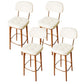 Modern Style Bar Stool Leather Backrest Bar Stools with Wooden Base Gloss White 4 Piece Set Clearhalo 'Bar Furniture' 'Bar Stools' 'bar_stools' 'furn' 'furn_bar_stools' 'Furniture' 'Kitchen & Dining Furniture' 7376303