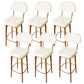 Modern Style Bar Stool Leather Backrest Bar Stools with Wooden Base Gloss White 6 Piece Set Clearhalo 'Bar Furniture' 'Bar Stools' 'bar_stools' 'furn' 'furn_bar_stools' 'Furniture' 'Kitchen & Dining Furniture' 7376305