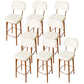 Modern Style Bar Stool Leather Backrest Bar Stools with Wooden Base Gloss White 8 Piece Set Clearhalo 'Bar Furniture' 'Bar Stools' 'bar_stools' 'furn' 'furn_bar_stools' 'Furniture' 'Kitchen & Dining Furniture' 7376306