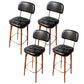 Modern Style Bar Stool Leather Backrest Bar Stools with Wooden Base Black 4 Piece Set Clearhalo 'Bar Furniture' 'Bar Stools' 'bar_stools' 'furn' 'furn_bar_stools' 'Furniture' 'Kitchen & Dining Furniture' 7376308