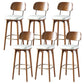 Modern Style Bar Stool Leather Backrest Bar Stools with Wooden Base White-Brown 6 Piece Set Clearhalo 'Bar Furniture' 'Bar Stools' 'bar_stools' 'furn' 'furn_bar_stools' 'Furniture' 'Kitchen & Dining Furniture' 7376313