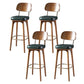 Modern Style Bar Stool Leather Backrest Bar Stools with Wooden Base Green-Brown 4 Piece Set Clearhalo 'Bar Furniture' 'Bar Stools' 'bar_stools' 'furn' 'furn_bar_stools' 'Furniture' 'Kitchen & Dining Furniture' 7376316
