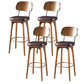 Modern Style Bar Stool Leather Backrest Bar Stools with Wooden Base Coffee 4 Piece Set Clearhalo 'Bar Furniture' 'Bar Stools' 'bar_stools' 'furn' 'furn_bar_stools' 'Furniture' 'Kitchen & Dining Furniture' 7376324