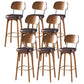 Modern Style Bar Stool Leather Backrest Bar Stools with Wooden Base Coffee 8 Piece Set Clearhalo 'Bar Furniture' 'Bar Stools' 'bar_stools' 'furn' 'furn_bar_stools' 'Furniture' 'Kitchen & Dining Furniture' 7376326