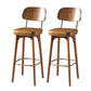 Modern Style Bar Stool Leather Backrest Bar Stools with Wooden Base Brown 2 Piece Set Clearhalo 'Bar Furniture' 'Bar Stools' 'bar_stools' 'furn' 'furn_bar_stools' 'Furniture' 'Kitchen & Dining Furniture' 7376327
