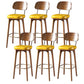 Modern Style Bar Stool Leather Backrest Bar Stools with Wooden Base Ginger 6 Piece Set Clearhalo 'Bar Furniture' 'Bar Stools' 'bar_stools' 'furn' 'furn_bar_stools' 'Furniture' 'Kitchen & Dining Furniture' 7376333