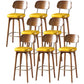 Modern Style Bar Stool Leather Backrest Bar Stools with Wooden Base Ginger 8 Piece Set Clearhalo 'Bar Furniture' 'Bar Stools' 'bar_stools' 'furn' 'furn_bar_stools' 'Furniture' 'Kitchen & Dining Furniture' 7376334