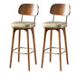 Modern Style Bar Stool Leather Backrest Bar Stools with Wooden Base Khaki 2 Piece Set Clearhalo 'Bar Furniture' 'Bar Stools' 'bar_stools' 'furn' 'furn_bar_stools' 'Furniture' 'Kitchen & Dining Furniture' 7376335