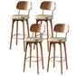 Modern Style Bar Stool Leather Backrest Bar Stools with Wooden Base Khaki 4 Piece Set Clearhalo 'Bar Furniture' 'Bar Stools' 'bar_stools' 'furn' 'furn_bar_stools' 'Furniture' 'Kitchen & Dining Furniture' 7376336