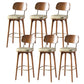 Modern Style Bar Stool Leather Backrest Bar Stools with Wooden Base Khaki 6 Piece Set Clearhalo 'Bar Furniture' 'Bar Stools' 'bar_stools' 'furn' 'furn_bar_stools' 'Furniture' 'Kitchen & Dining Furniture' 7376337