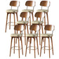 Modern Style Bar Stool Leather Backrest Bar Stools with Wooden Base Khaki 8 Piece Set Clearhalo 'Bar Furniture' 'Bar Stools' 'bar_stools' 'furn' 'furn_bar_stools' 'Furniture' 'Kitchen & Dining Furniture' 7376338