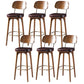 Modern Style Bar Stool Leather Backrest Bar Stools with Wooden Base Burgundy 6 Piece Set Clearhalo 'Bar Furniture' 'Bar Stools' 'bar_stools' 'furn' 'furn_bar_stools' 'Furniture' 'Kitchen & Dining Furniture' 7376341