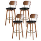 Modern Style Bar Stool Leather Backrest Bar Stools with Wooden Base Black-Brown 4 Piece Set Clearhalo 'Bar Furniture' 'Bar Stools' 'bar_stools' 'furn' 'furn_bar_stools' 'Furniture' 'Kitchen & Dining Furniture' 7376344