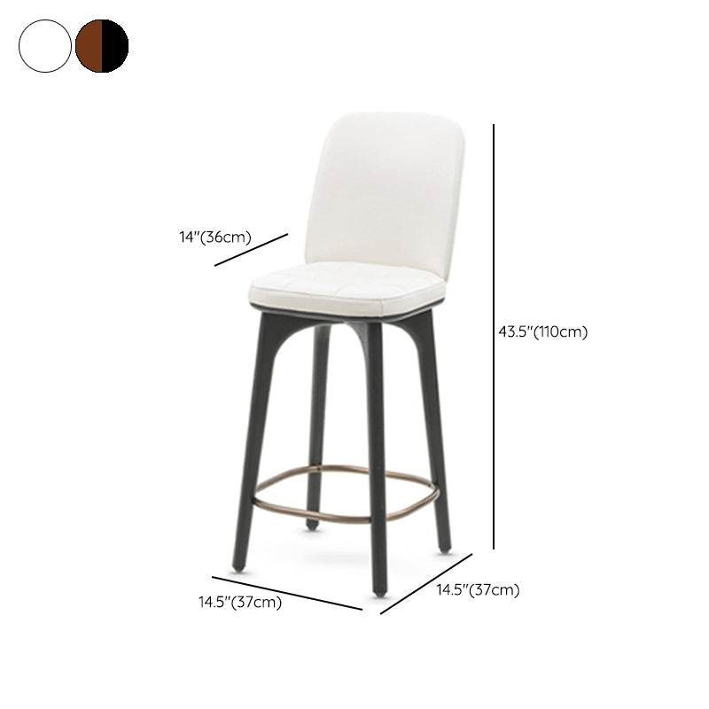 Modern Style Bar Stool Leather Backrest Bar Stools with Wooden Base Clearhalo 'Bar Furniture' 'Bar Stools' 'bar_stools' 'furn' 'furn_bar_stools' 'Furniture' 'Kitchen & Dining Furniture' 7376347