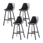 Faux Leather Counter Stool Modern Style Low Back Barstool with Metal Legs Grey 4 Piece Set Clearhalo 'Bar Furniture' 'Bar Stools' 'bar_stools' 'furn' 'furn_bar_stools' 'Furniture' 'Kitchen & Dining Furniture' 7376355