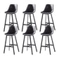 Faux Leather Counter Stool Modern Style Low Back Barstool with Metal Legs Grey 6 Piece Set Clearhalo 'Bar Furniture' 'Bar Stools' 'bar_stools' 'furn' 'furn_bar_stools' 'Furniture' 'Kitchen & Dining Furniture' 7376357