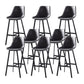 Faux Leather Counter Stool Modern Style Low Back Barstool with Metal Legs Grey 8 Piece Set Clearhalo 'Bar Furniture' 'Bar Stools' 'bar_stools' 'furn' 'furn_bar_stools' 'Furniture' 'Kitchen & Dining Furniture' 7376359