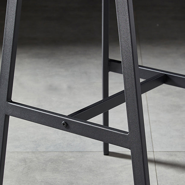 Faux Leather Counter Stool Modern Style Low Back Barstool with Metal Legs Clearhalo 'Bar Furniture' 'Bar Stools' 'bar_stools' 'furn' 'furn_bar_stools' 'Furniture' 'Kitchen & Dining Furniture' 7376364