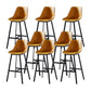 Faux Leather Counter Stool Modern Style Low Back Barstool with Metal Legs Yellow 8 Piece Set Clearhalo 'Bar Furniture' 'Bar Stools' 'bar_stools' 'furn' 'furn_bar_stools' 'Furniture' 'Kitchen & Dining Furniture' 7376368