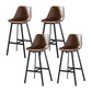 Faux Leather Counter Stool Modern Style Low Back Barstool with Metal Legs Khaki 4 Piece Set Clearhalo 'Bar Furniture' 'Bar Stools' 'bar_stools' 'furn' 'furn_bar_stools' 'Furniture' 'Kitchen & Dining Furniture' 7376372