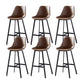 Faux Leather Counter Stool Modern Style Low Back Barstool with Metal Legs Khaki 6 Piece Set Clearhalo 'Bar Furniture' 'Bar Stools' 'bar_stools' 'furn' 'furn_bar_stools' 'Furniture' 'Kitchen & Dining Furniture' 7376373