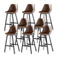 Faux Leather Counter Stool Modern Style Low Back Barstool with Metal Legs Khaki 8 Piece Set Clearhalo 'Bar Furniture' 'Bar Stools' 'bar_stools' 'furn' 'furn_bar_stools' 'Furniture' 'Kitchen & Dining Furniture' 7376374