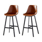 Faux Leather Counter Stool Modern Style Low Back Barstool with Metal Legs Brown 2 Piece Set Clearhalo 'Bar Furniture' 'Bar Stools' 'bar_stools' 'furn' 'furn_bar_stools' 'Furniture' 'Kitchen & Dining Furniture' 7376376