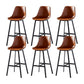 Faux Leather Counter Stool Modern Style Low Back Barstool with Metal Legs Brown 6 Piece Set Clearhalo 'Bar Furniture' 'Bar Stools' 'bar_stools' 'furn' 'furn_bar_stools' 'Furniture' 'Kitchen & Dining Furniture' 7376378