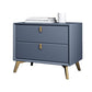 2 Drawers Accent Table Nightstand Contemporary Night Table for Home